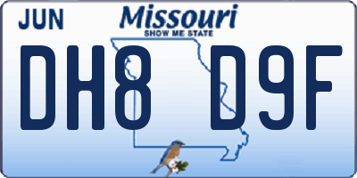 MO license plate DH8D9F