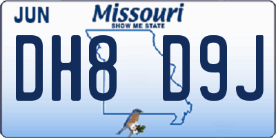 MO license plate DH8D9J