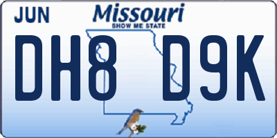 MO license plate DH8D9K