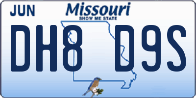 MO license plate DH8D9S