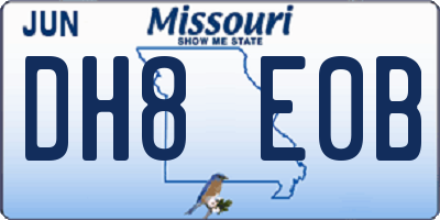MO license plate DH8E0B