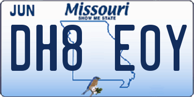 MO license plate DH8E0Y