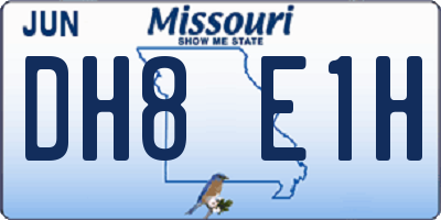 MO license plate DH8E1H