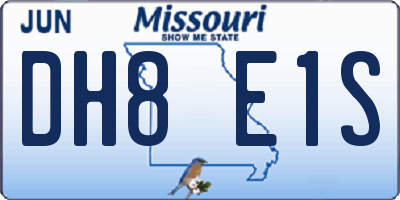MO license plate DH8E1S