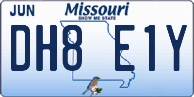 MO license plate DH8E1Y