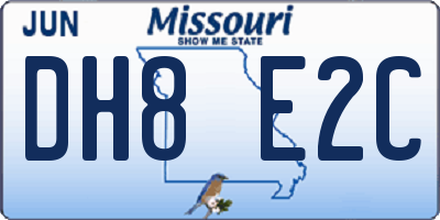 MO license plate DH8E2C