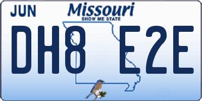 MO license plate DH8E2E