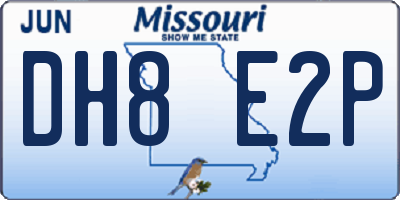 MO license plate DH8E2P