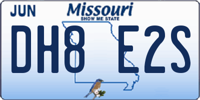 MO license plate DH8E2S
