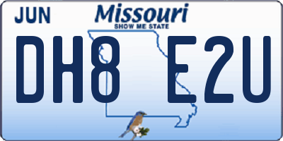 MO license plate DH8E2U