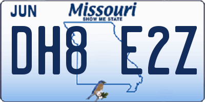 MO license plate DH8E2Z