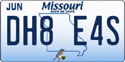 MO license plate DH8E4S