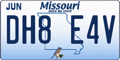 MO license plate DH8E4V