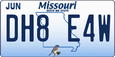 MO license plate DH8E4W