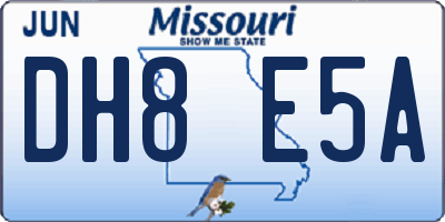 MO license plate DH8E5A