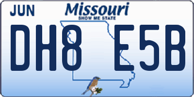 MO license plate DH8E5B