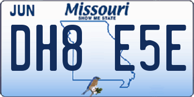 MO license plate DH8E5E