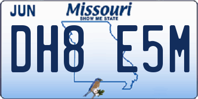 MO license plate DH8E5M
