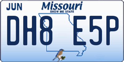 MO license plate DH8E5P