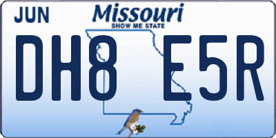 MO license plate DH8E5R