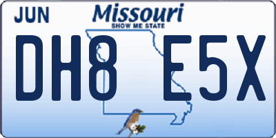 MO license plate DH8E5X