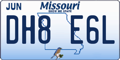 MO license plate DH8E6L