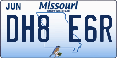 MO license plate DH8E6R