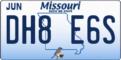 MO license plate DH8E6S