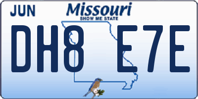 MO license plate DH8E7E