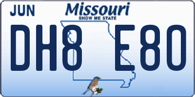 MO license plate DH8E8O
