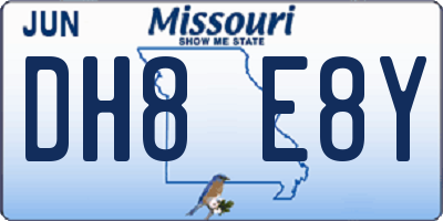 MO license plate DH8E8Y