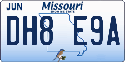 MO license plate DH8E9A