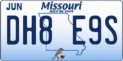 MO license plate DH8E9S