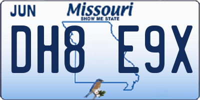 MO license plate DH8E9X