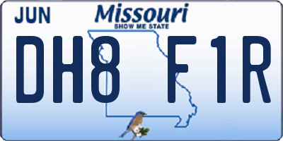 MO license plate DH8F1R
