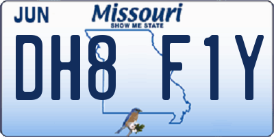 MO license plate DH8F1Y