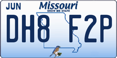 MO license plate DH8F2P