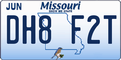 MO license plate DH8F2T
