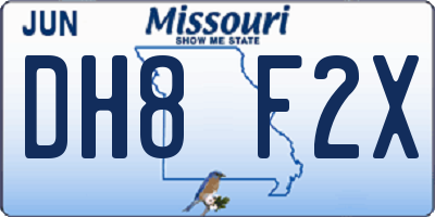 MO license plate DH8F2X