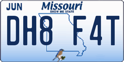 MO license plate DH8F4T