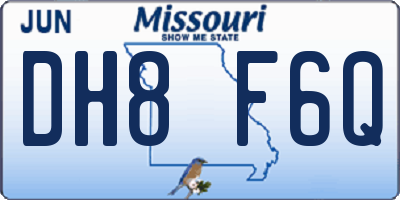 MO license plate DH8F6Q