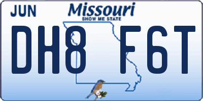 MO license plate DH8F6T