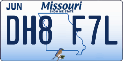 MO license plate DH8F7L