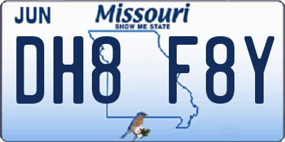 MO license plate DH8F8Y