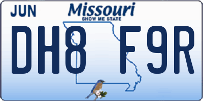 MO license plate DH8F9R