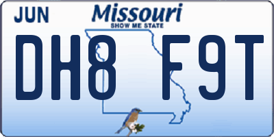 MO license plate DH8F9T