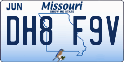 MO license plate DH8F9V