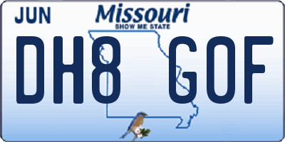 MO license plate DH8G0F