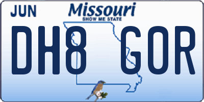 MO license plate DH8G0R