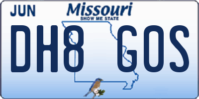 MO license plate DH8G0S
